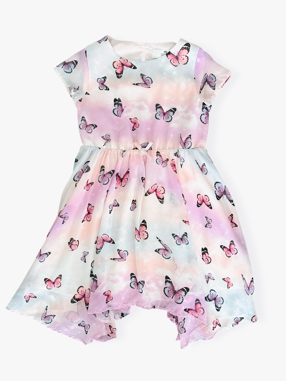 H&M Girls Light Pastel Butterflies Chiffon Dress